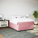 Pat box spring cu saltea, roz, 140x190 cm, catifea - WALTI WALTI