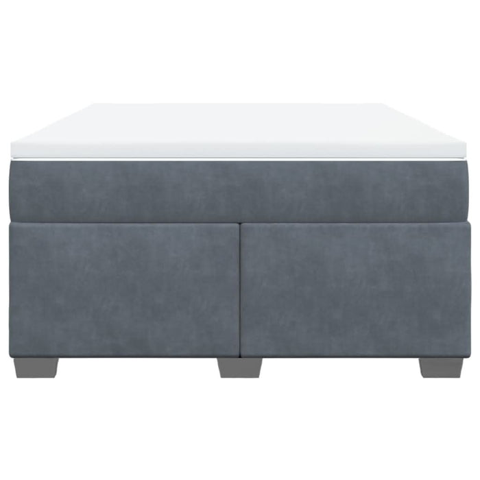 Pat box spring cu saltea, gri închis, 140x200 cm, catifea - WALTI WALTI