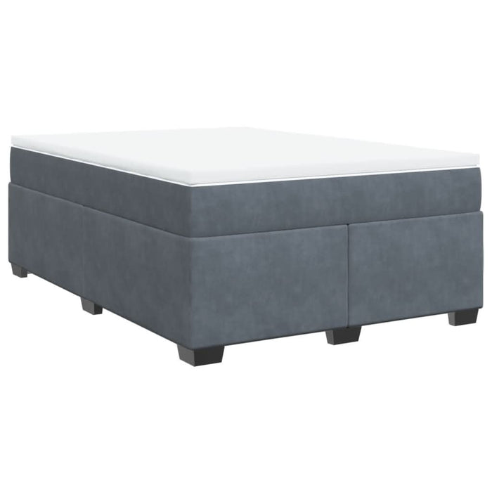 Pat box spring cu saltea, gri închis, 140x200 cm, catifea - WALTI WALTI