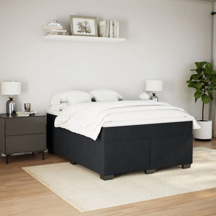 Pat box spring cu saltea, negru, 140x200 cm, catifea - WALTI WALTI