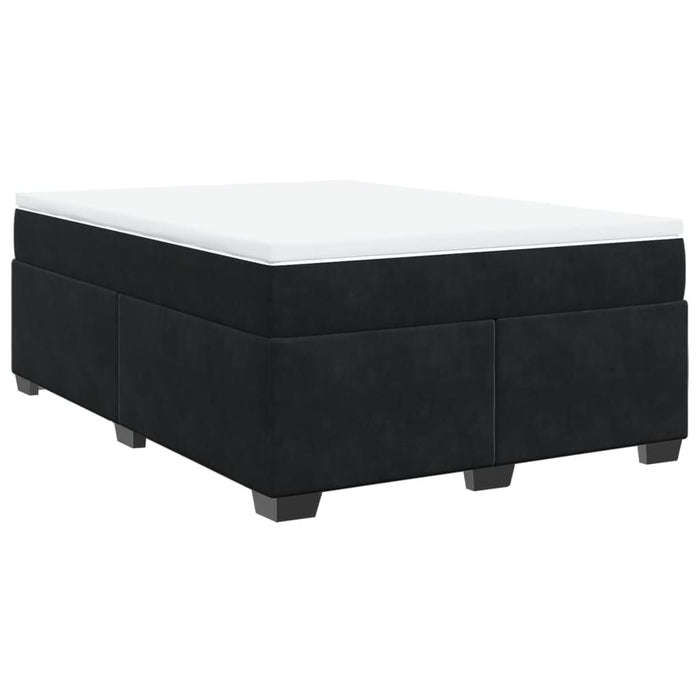 Pat box spring cu saltea, negru, 140x200 cm, catifea - WALTI WALTI