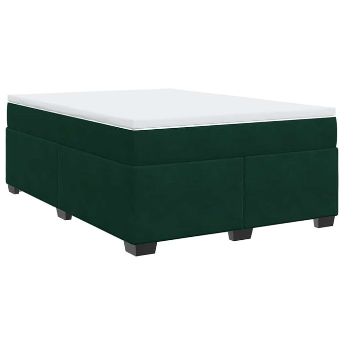 Pat box spring cu saltea, verde închis, 140x200 cm, catifea - WALTI WALTI