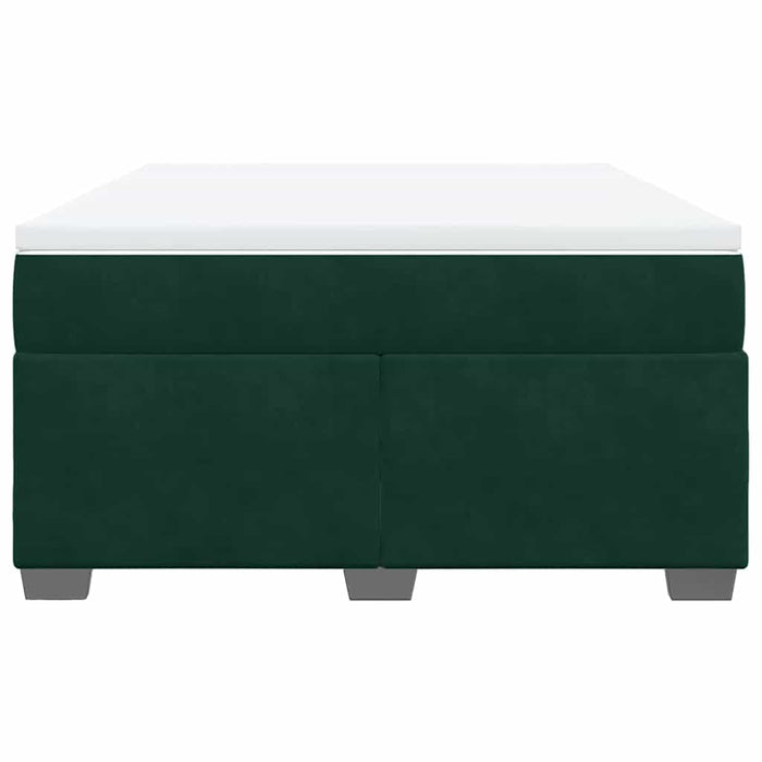 Pat box spring cu saltea, verde închis, 140x200 cm, catifea - WALTI WALTI