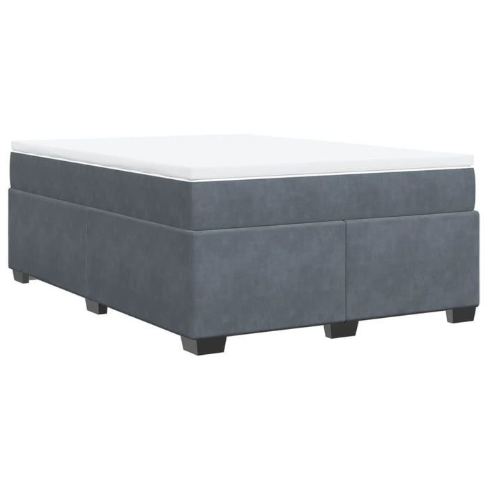 Pat box spring cu saltea, gri închis, 160x200 cm, catifea - WALTI WALTI