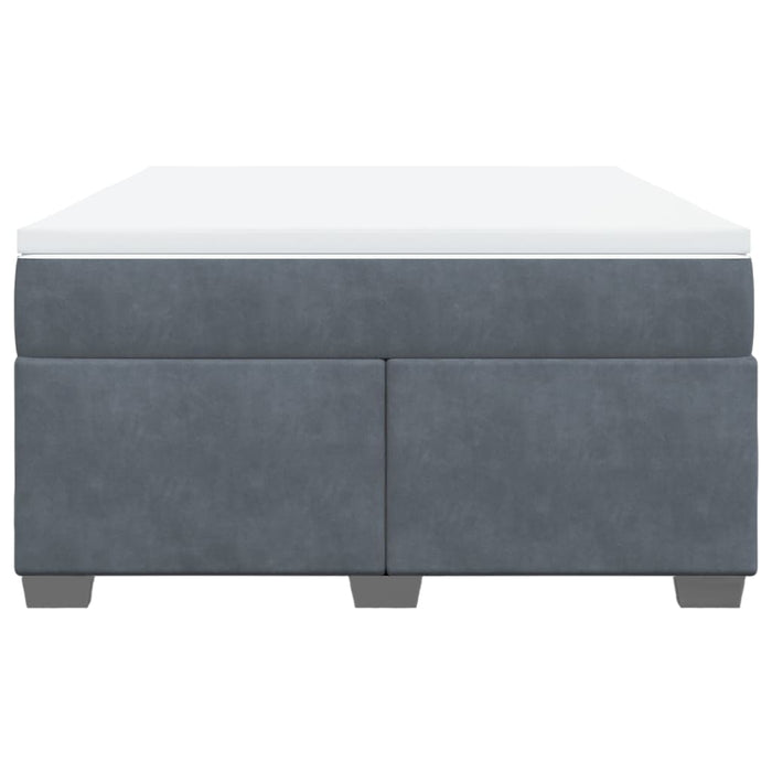 Pat box spring cu saltea, gri închis, 160x200 cm, catifea - WALTI WALTI
