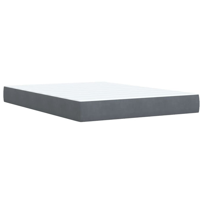 Pat box spring cu saltea, gri închis, 160x200 cm, catifea - WALTI WALTI