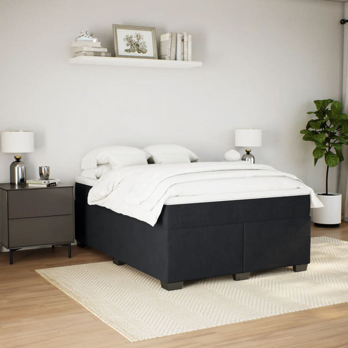 Pat box spring cu saltea, negru, 160x200 cm, catifea - WALTI WALTI