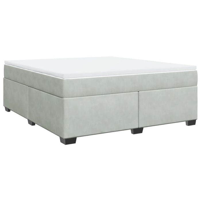 Pat box spring cu saltea, gri deschis, 180x200 cm, catifea - WALTI WALTI