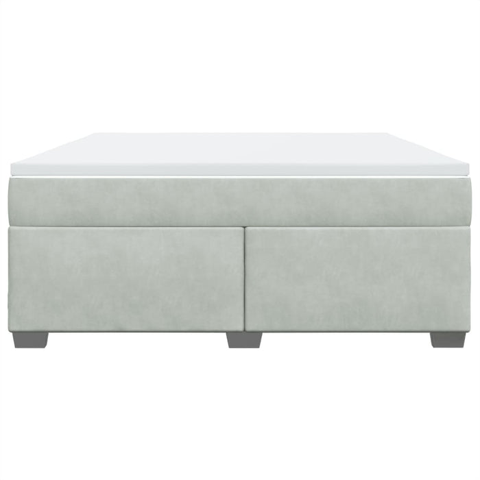 Pat box spring cu saltea, gri deschis, 180x200 cm, catifea - WALTI WALTI