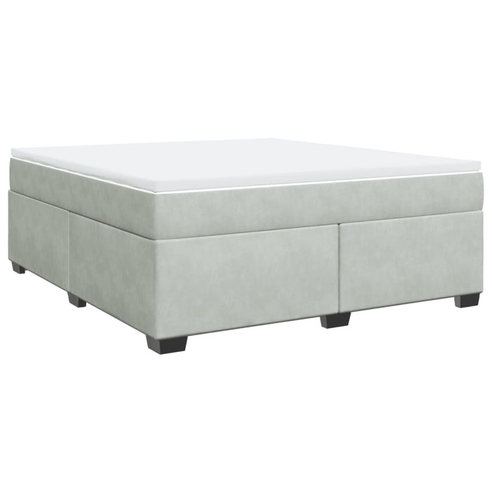 Pat box spring cu saltea, gri deschis, 180x200 cm, catifea - WALTI WALTI