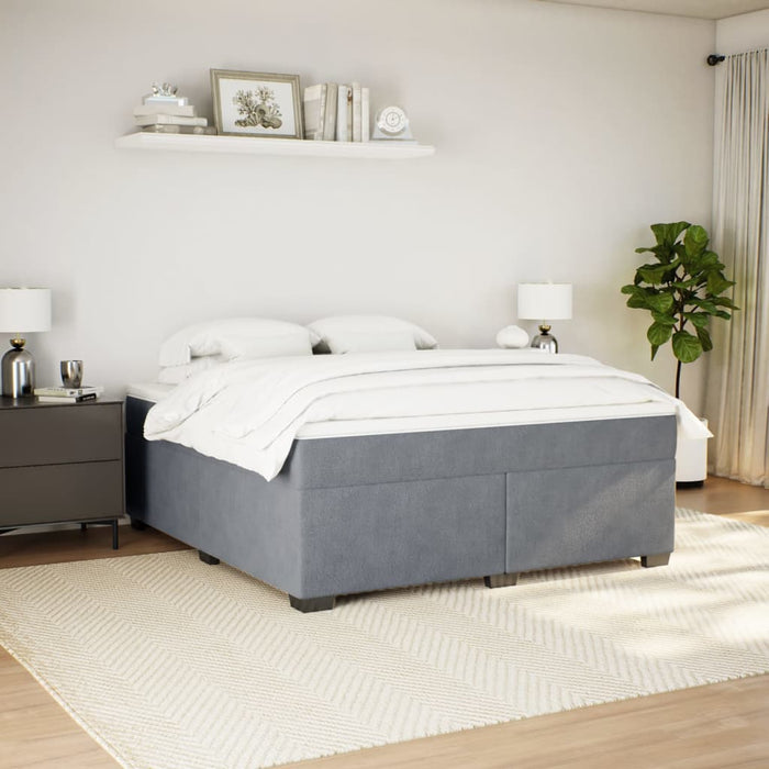 Pat box spring cu saltea, gri închis, 180x200 cm, catifea - WALTI WALTI