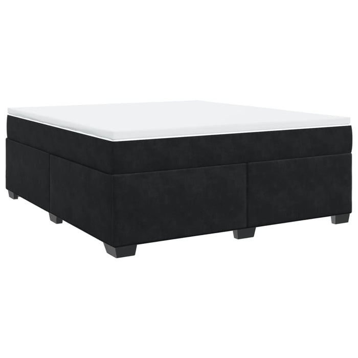 Pat box spring cu saltea, negru, 180x200 cm, catifea - WALTI WALTI