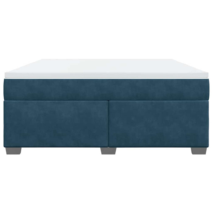 Pat box spring cu saltea, albastru închis, 180x200 cm, catifea - WALTI WALTI