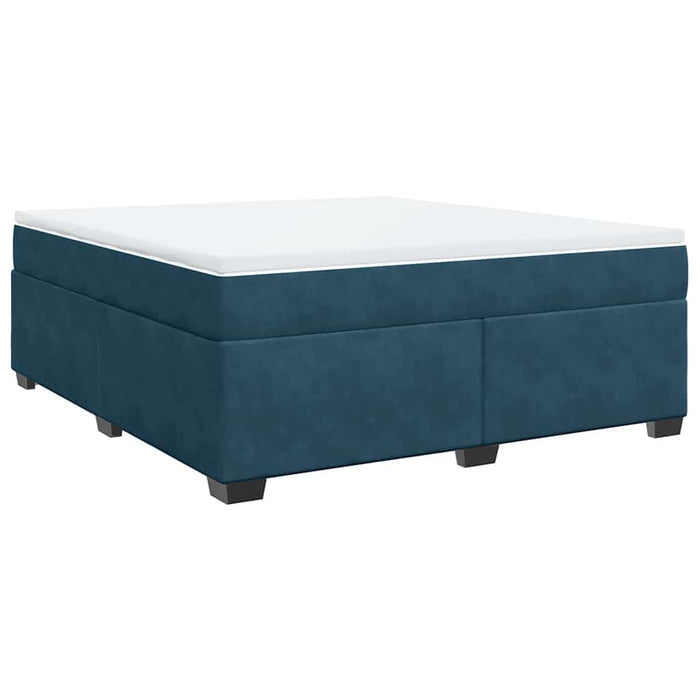 Pat box spring cu saltea, albastru închis, 180x200 cm, catifea - WALTI WALTI