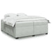 Pat box spring cu saltea, gri deschis, 200x200 cm, catifea - WALTI WALTI