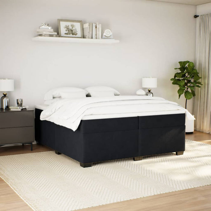 Pat box spring cu saltea, negru, 200x200 cm, catifea - WALTI WALTI