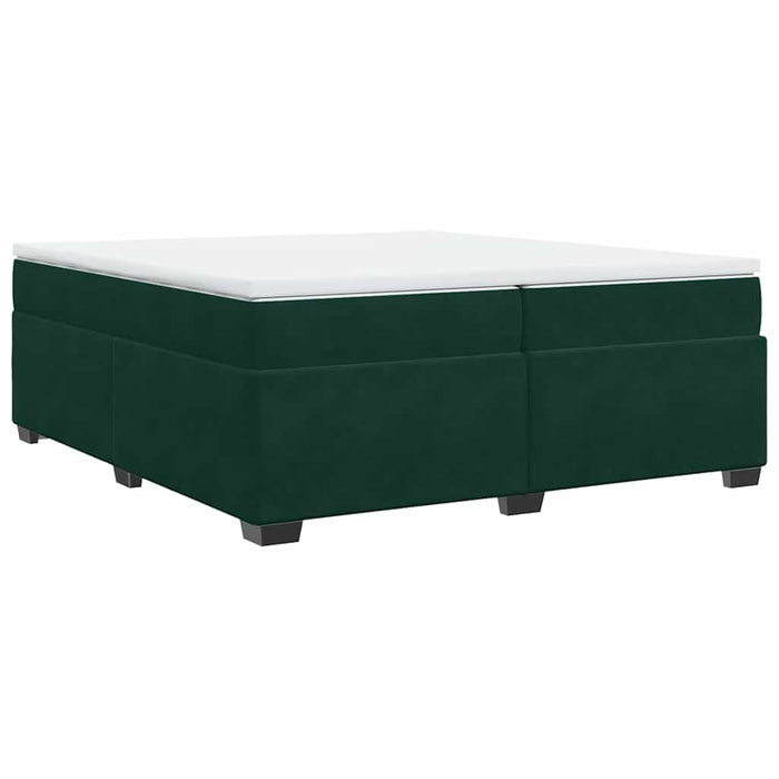 Pat box spring cu saltea, verde închis, 200x200 cm, catifea - WALTI WALTI
