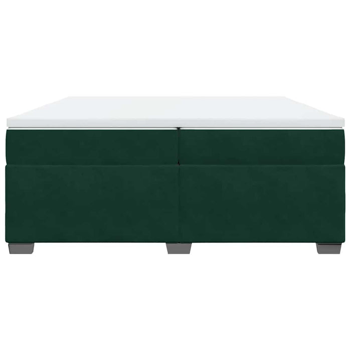 Pat box spring cu saltea, verde închis, 200x200 cm, catifea - WALTI WALTI