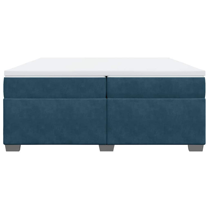 Pat box spring cu saltea, albastru închis, 200x200 cm, catifea - WALTI WALTI