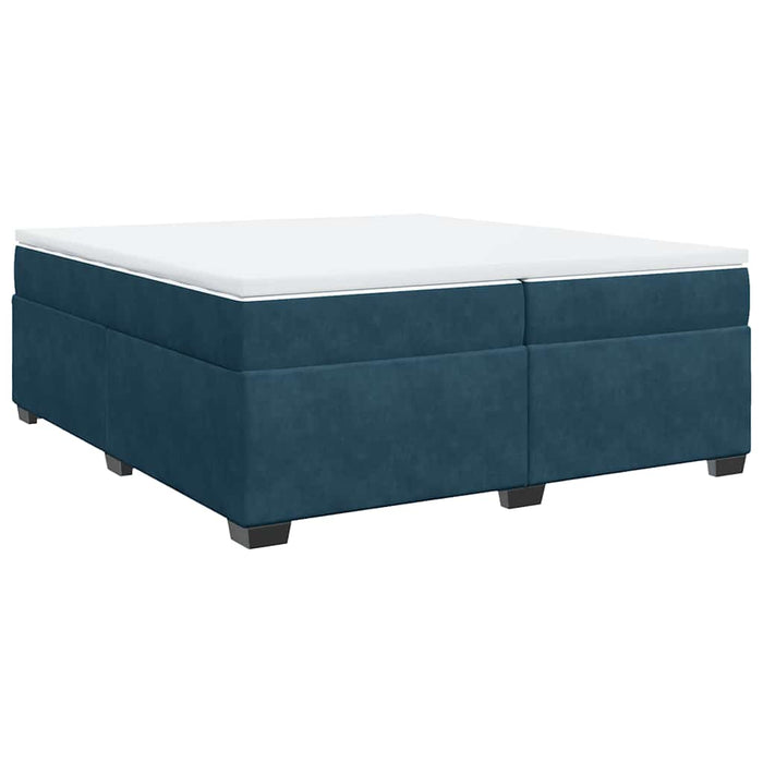 Pat box spring cu saltea, albastru închis, 200x200 cm, catifea - WALTI WALTI