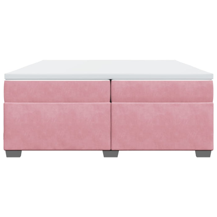 Pat box spring cu saltea, roz, 200x200 cm, catifea - WALTI WALTI
