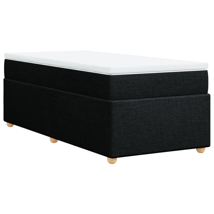 Pat box spring cu saltea, negru, 80x200 cm, textil - WALTI WALTI
