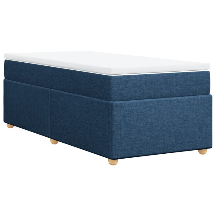 Pat box spring cu saltea, albastru, 80x200 cm, textil - WALTI WALTI