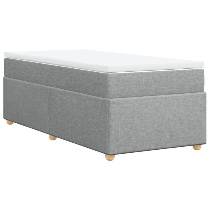 Pat box spring cu saltea, gri deschis, 90x190 cm, textil - WALTI WALTI