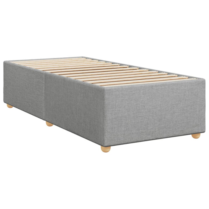 Pat box spring cu saltea, gri deschis, 90x190 cm, textil - WALTI WALTI