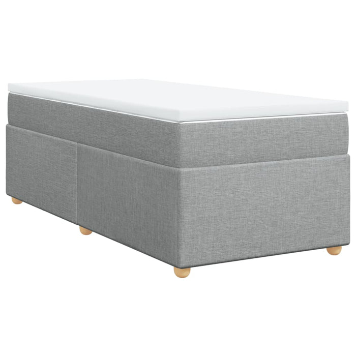Pat box spring cu saltea, gri deschis, 90x190 cm, textil - WALTI WALTI