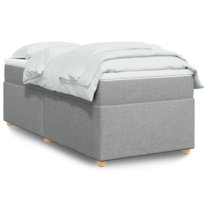 Pat box spring cu saltea, gri deschis, 90x190 cm, textil - WALTI WALTI