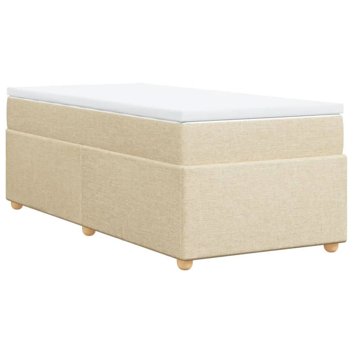 Pat box spring cu saltea, crem, 90x190 cm, textil - WALTI WALTI