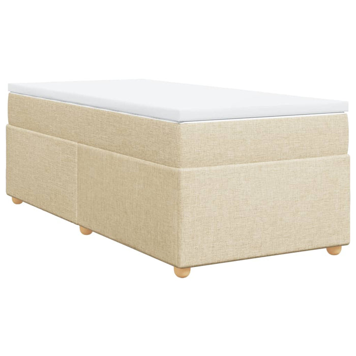 Pat box spring cu saltea, crem, 90x190 cm, textil - WALTI WALTI