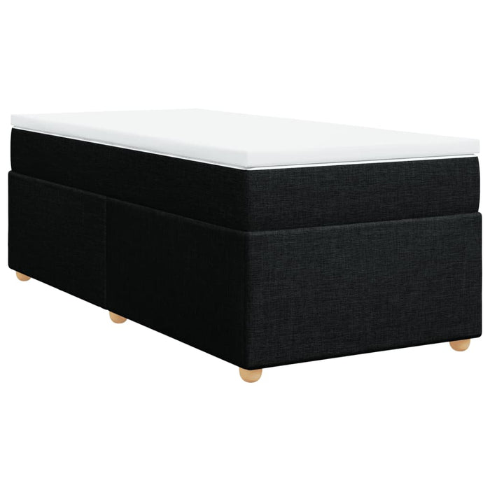 Pat box spring cu saltea, negru, 90x200 cm, textil - WALTI WALTI