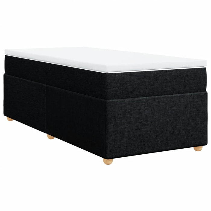 Pat box spring cu saltea, negru, 90x200 cm, textil - WALTI WALTI