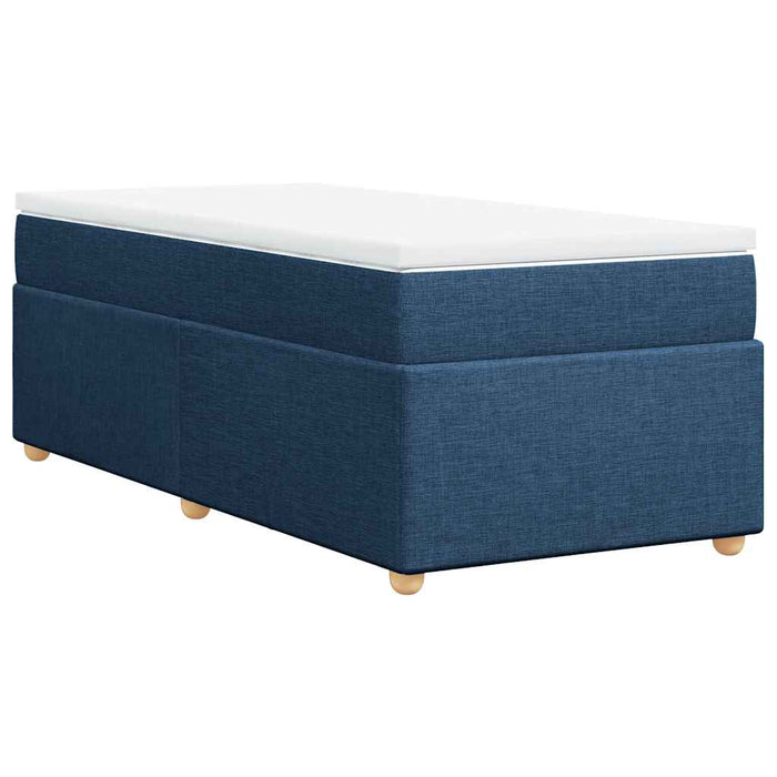 Pat box spring cu saltea, albastru, 100x200 cm, textil - WALTI WALTI