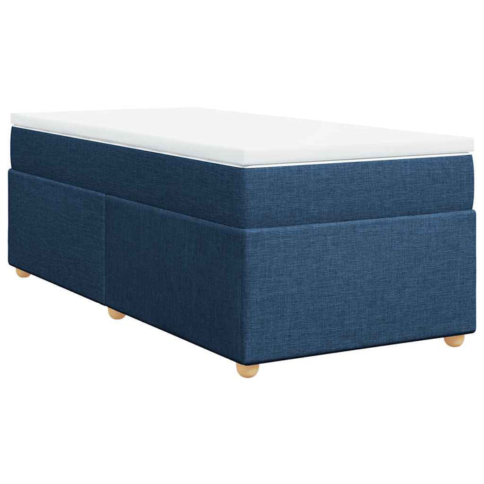 Pat box spring cu saltea, albastru, 100x200 cm, textil - WALTI WALTI