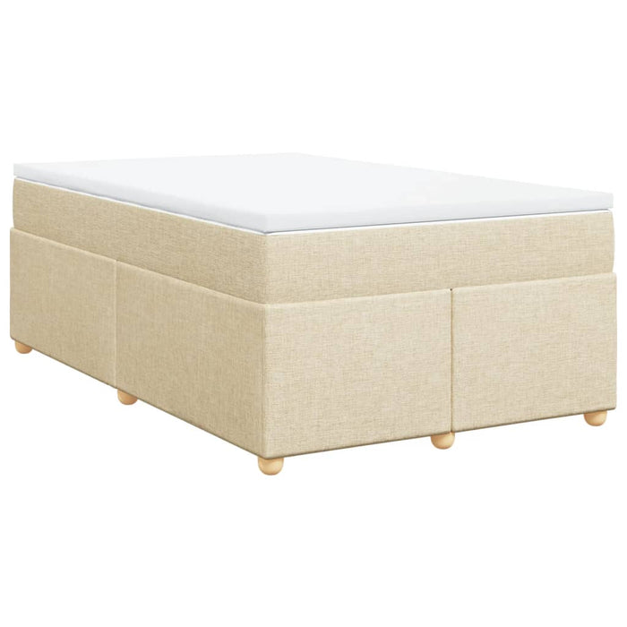 Pat box spring cu saltea, crem, 120x200 cm, textil - WALTI WALTI