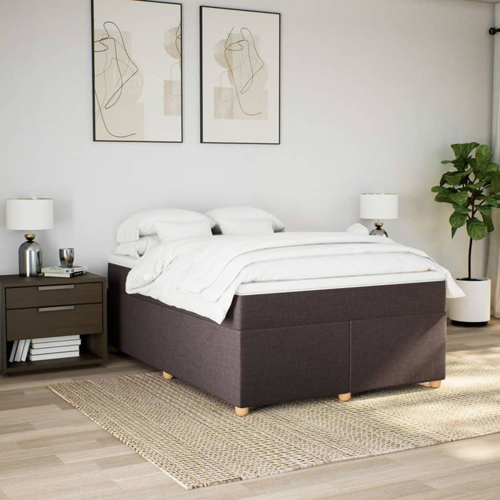 Pat box spring cu saltea, maro închis, 140x200 cm, textil - WALTI WALTI