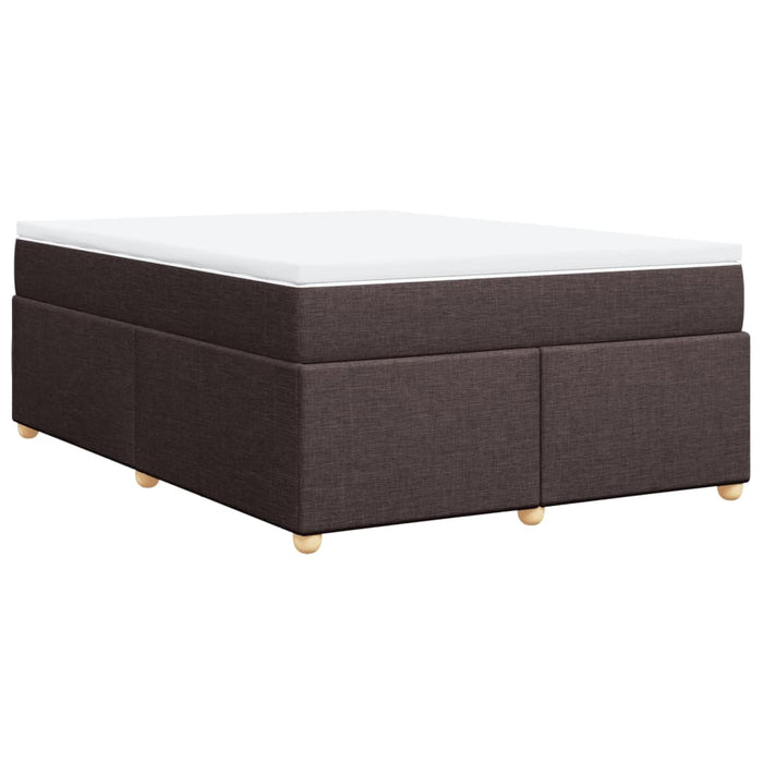 Pat box spring cu saltea, maro închis, 140x200 cm, textil - WALTI WALTI