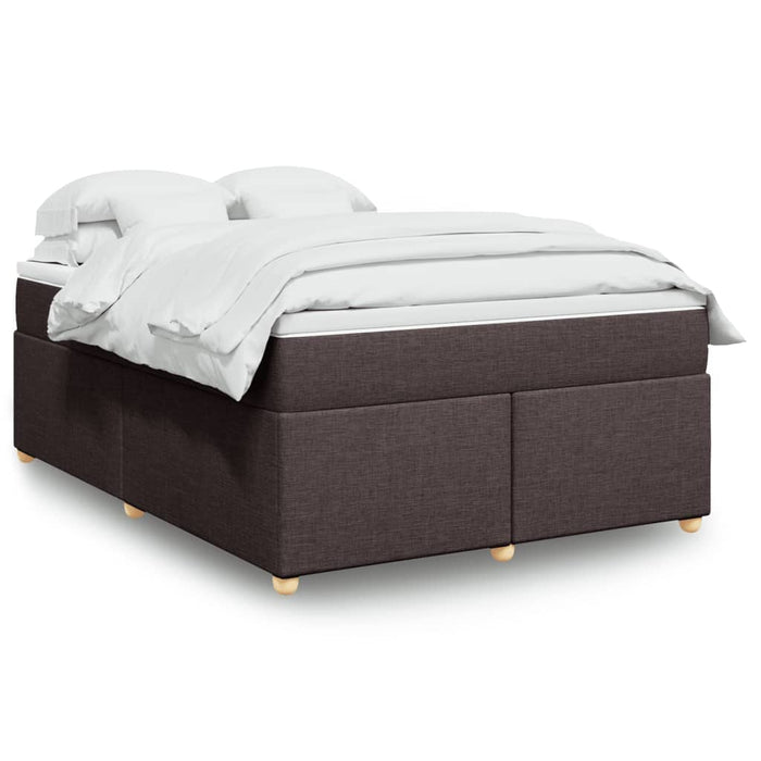 Pat box spring cu saltea, maro închis, 140x200 cm, textil - WALTI WALTI