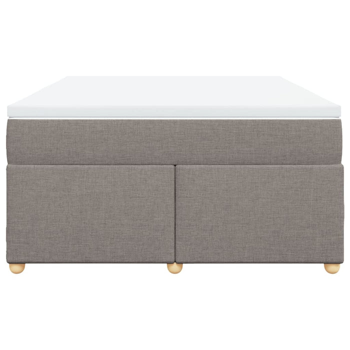 Pat box spring cu saltea, gri taupe, 140x200 cm, textil - WALTI WALTI
