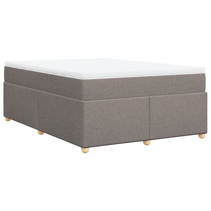 Pat box spring cu saltea, gri taupe, 140x200 cm, textil - WALTI WALTI
