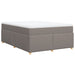 Pat box spring cu saltea, gri taupe, 140x200 cm, textil - WALTI WALTI