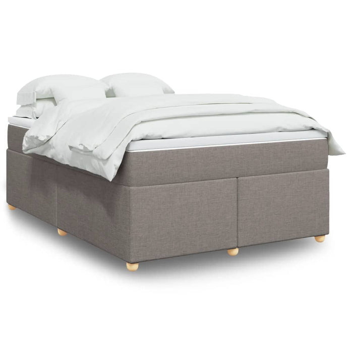 Pat box spring cu saltea, gri taupe, 140x200 cm, textil - WALTI WALTI