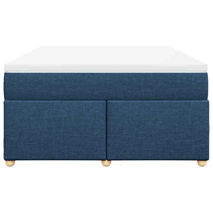 Pat box spring cu saltea, albastru, 140x200 cm, textil - WALTI WALTI