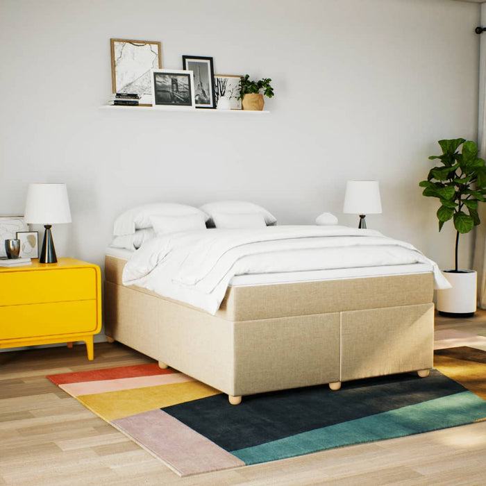 Pat continental cu saltea, crem, 140x200 cm, material textil - WALTI WALTI