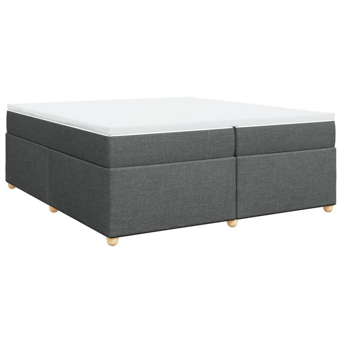 Pat box spring cu saltea, gri închis, 200x200 cm, textil - WALTI WALTI