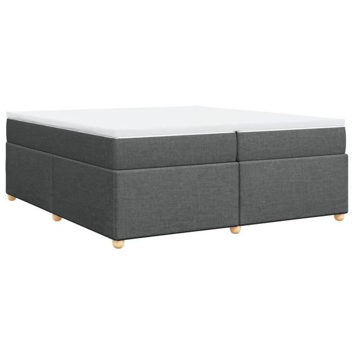 Pat box spring cu saltea, gri închis, 200x200 cm, textil - WALTI WALTI