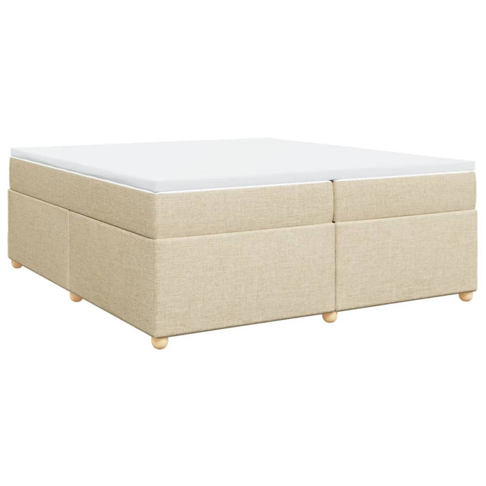 Pat box spring cu saltea, crem, 200x200 cm, textil - WALTI WALTI
